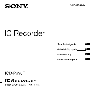 Manual Sony ICD-P630F Gravador de voz