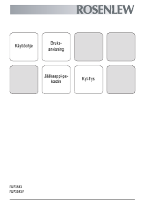 Käyttöohje Rosenlew RJP3543V Jääkaappipakastin