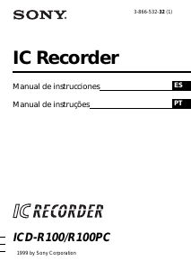 Manual Sony ICD-R100PC Gravador de voz