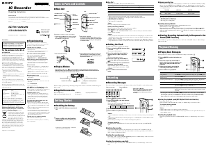 Manual Sony ICD-U70 Audio Recorder