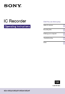 Manual Sony ICD-UX522 Audio Recorder