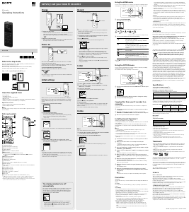 Manual Sony ICD-UX560 Audio Recorder