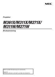 Bruksanvisning NEC M311W Projektor