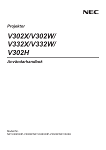 Bruksanvisning NEC V302W Projektor