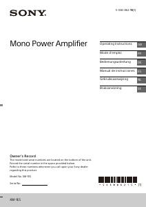 Manual de uso Sony XM-1ES Amplificador para coche