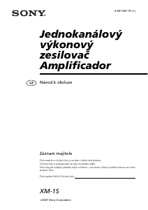 Manuál Sony XM-1S Zesilovač do auta
