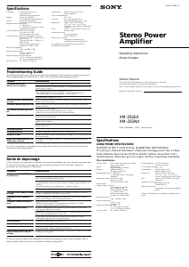 Mode d’emploi Sony XM-255EX Amplificateur de voiture