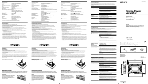 Mode d’emploi Sony XM-502Z Amplificateur de voiture