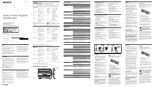 Mode d’emploi Sony XM-GTR4A Amplificateur de voiture