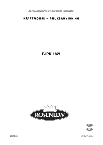 Bruksanvisning Rosenlew RJPK1821 Kyl-frys