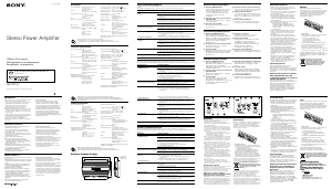 Руководство Sony XM-ZR704 Автомобильный усилитель