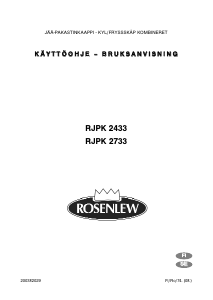Bruksanvisning Rosenlew RJPK2433 Kyl-frys