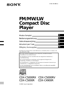 Εγχειρίδιο Sony CDX-C5000RX Ραδιόφωνο αυτοκινήτου