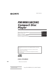 Bedienungsanleitung Sony CDX-C910RDS Autoradio