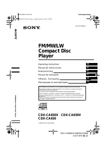 Manual Sony CDX-CA650V Auto-rádio