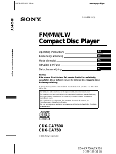 Bedienungsanleitung Sony CDX-CA750FP Autoradio