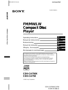 Bruksanvisning Sony CDX-CA750X Bilradio