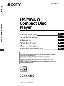 Manual Sony CDX-CA850 Auto-rádio