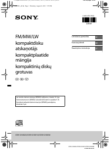 Rokasgrāmata Sony CDX-G1000U Automašīnas radio iekārta