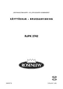 Bruksanvisning Rosenlew RJPK2742 Kyl-frys