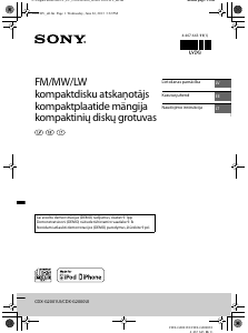 Rokasgrāmata Sony CDX-G2000UI Automašīnas radio iekārta