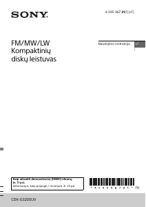Vadovas Sony CDX-G3200UV Automobilio radijo imtuvas