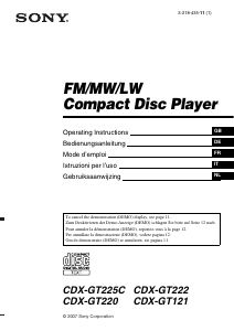 Manuale Sony CDX-GT220 Autoradio