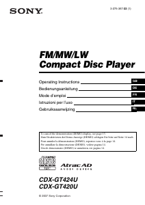 Manuale Sony CDX-GT420U Autoradio