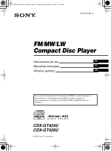 Manual Sony CDX-GT424U Auto-rádio
