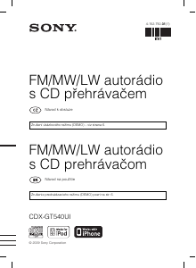 Manuál Sony CDX-GT540UI Autorádio