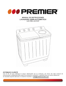 Manual de uso Premier LAV-5107 Lavadora