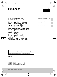 Rokasgrāmata Sony CDX-GT560UI Automašīnas radio iekārta