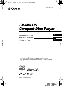 Manual Sony CDX-GT620U Auto-rádio