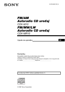 Priručnik Sony CDX-M1000TF Radioprijamnik za automobil