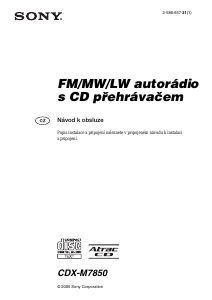 Manuál Sony CDX-M7850 Autorádio