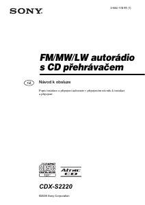 Manuál Sony CDX-S2220 Autorádio