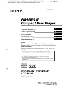 Bedienungsanleitung Sony CDX-S2250 Autoradio