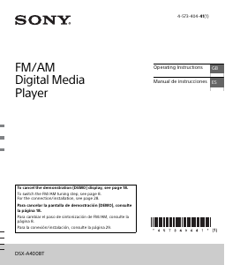 Handleiding Sony DSX-A400BT Autoradio