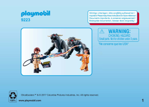 Manuale Playmobil set 9223 Ghostbusters Venkman e i cani infernali 