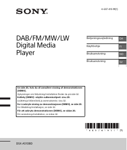 Bruksanvisning Sony DSX-A510BD Bilradio