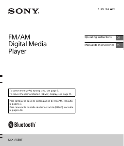 Manual Sony DSX-A55BTE Car Radio