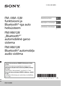 Rokasgrāmata Sony DSX-GS80 Automašīnas radio iekārta