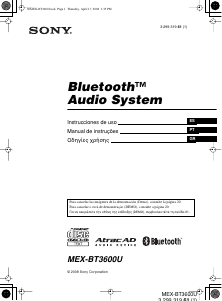 Manual Sony MEX-BT3600U Auto-rádio