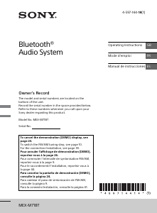 Mode d’emploi Sony MEX-M71BT Autoradio