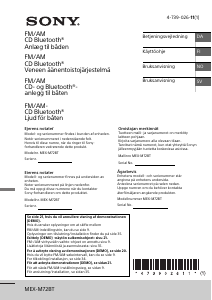 Bruksanvisning Sony MEX-M72BT Bilradio