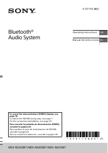 Manual de uso Sony MEX-N4200BT Radio para coche