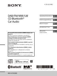 Bedienungsanleitung Sony MEX-N7300BD Autoradio