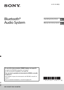 Manual de uso Sony WX-900BT Radio para coche