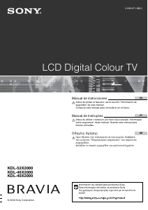 Manual Sony Bravia KDL-52X2000 Televisor LCD