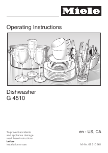 Manual Miele G 4510 Dishwasher